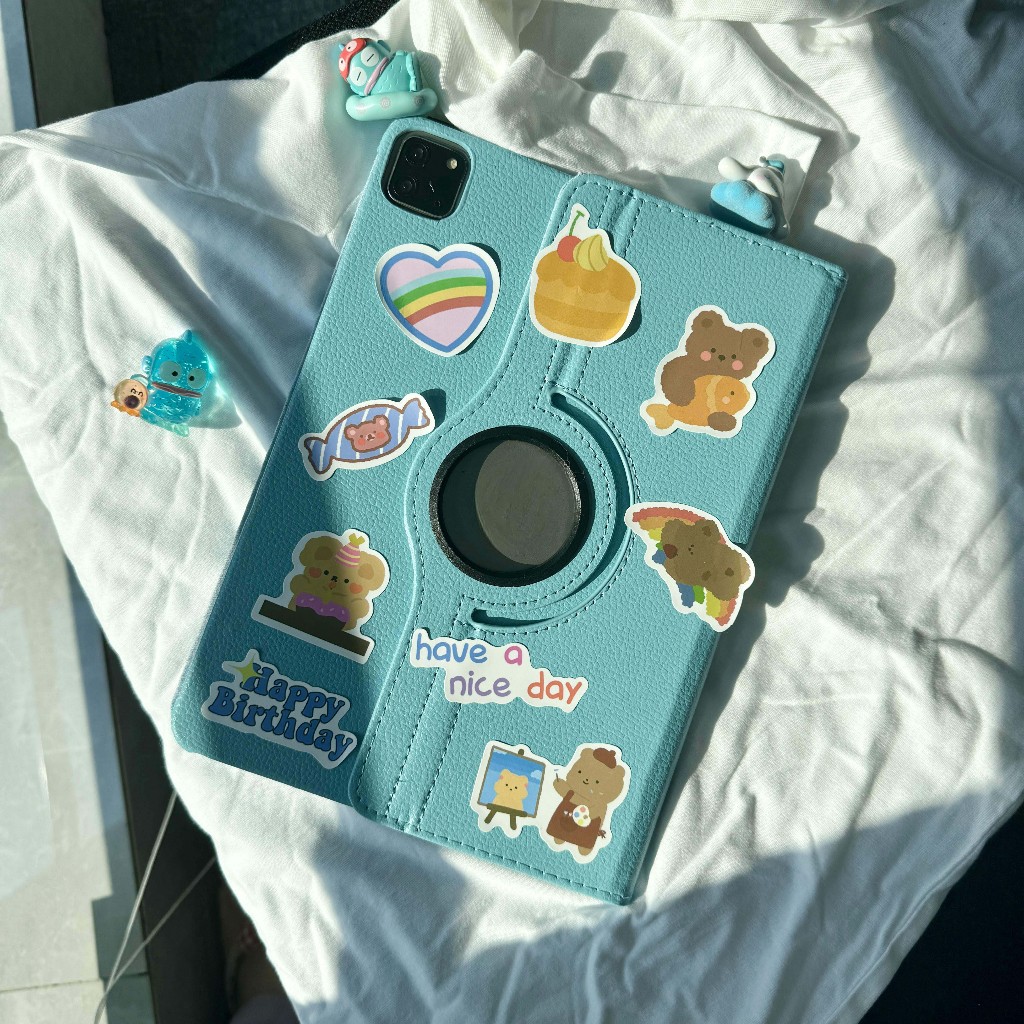 🌻24 ชั่วโมง🌻เคสป้องกัน iPad หมุนได้ 360°BLUE BEAR เหมาะสำหรับรุ่น gen9 Air8 11 Air6 air7 Gen12 gen11