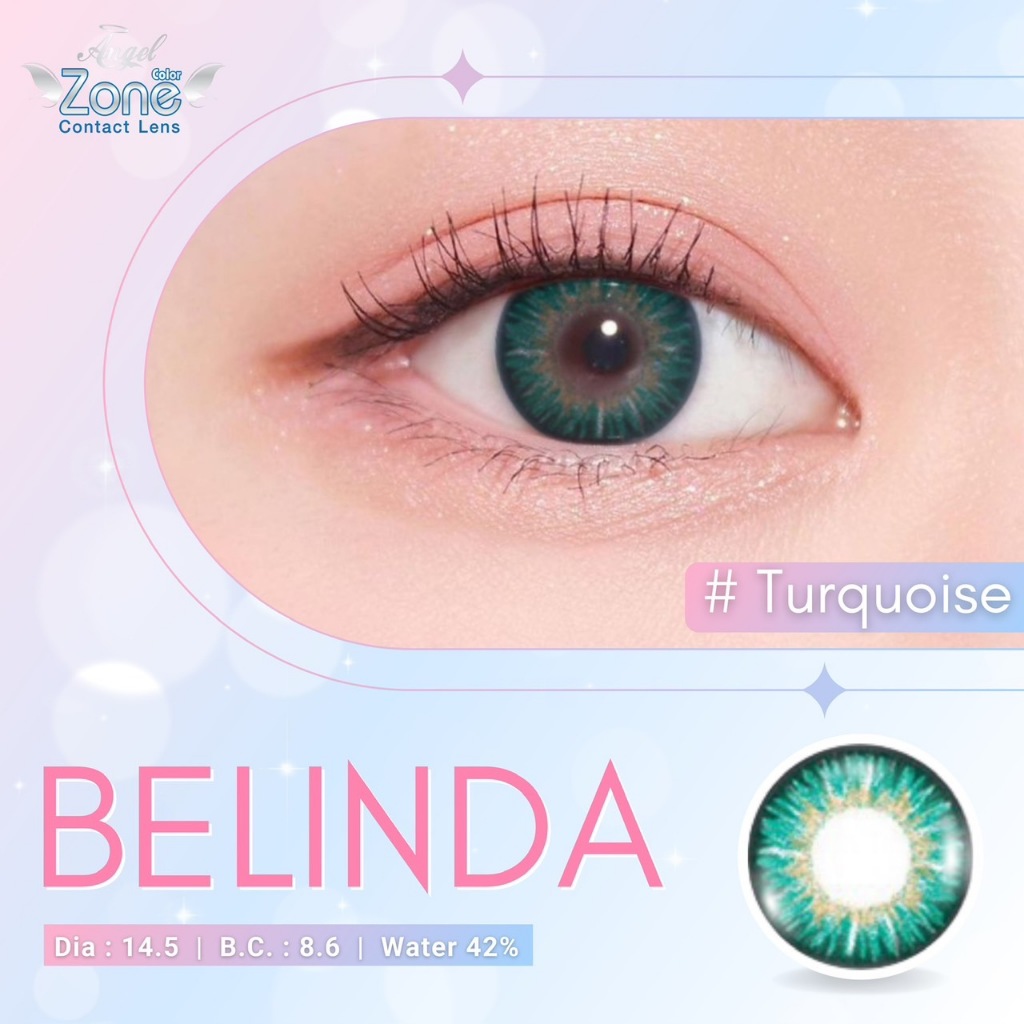 Belinda Turquoise คอนแทคเลนส์ Angel Zone ( รองรับสายตาปกติ )