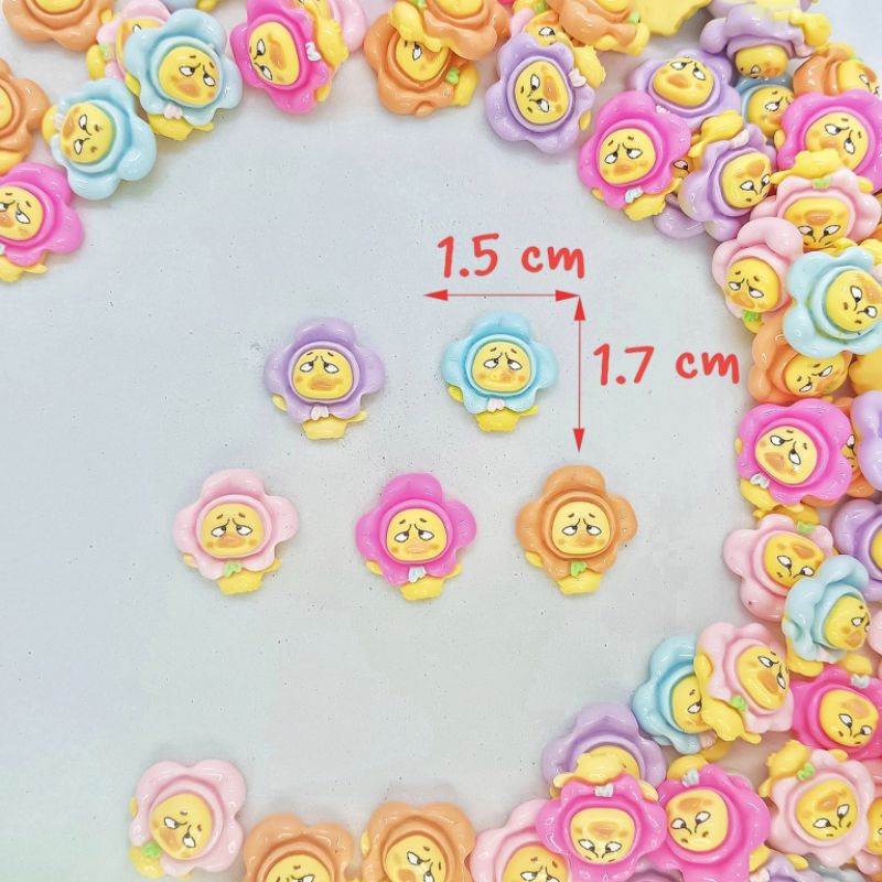 เรซิ่นdiy เป็ดดอกไม้คละสี จำนวน 10 ชิ้น(ขนาดมินิ)
