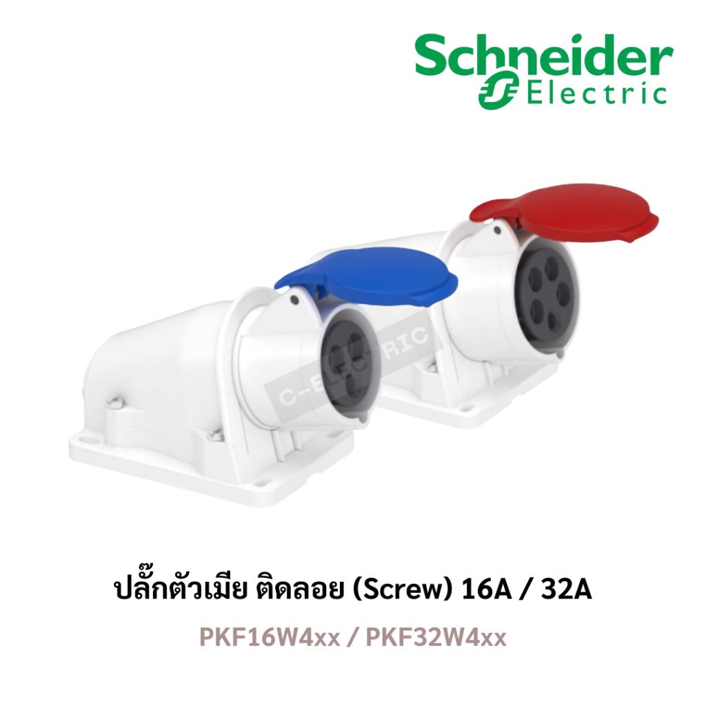 เพาเวอร์ปลั๊ก ตัวเมียแบบติดลอย รุ่น PKF16W4xx / PKF32W4xx Schneider