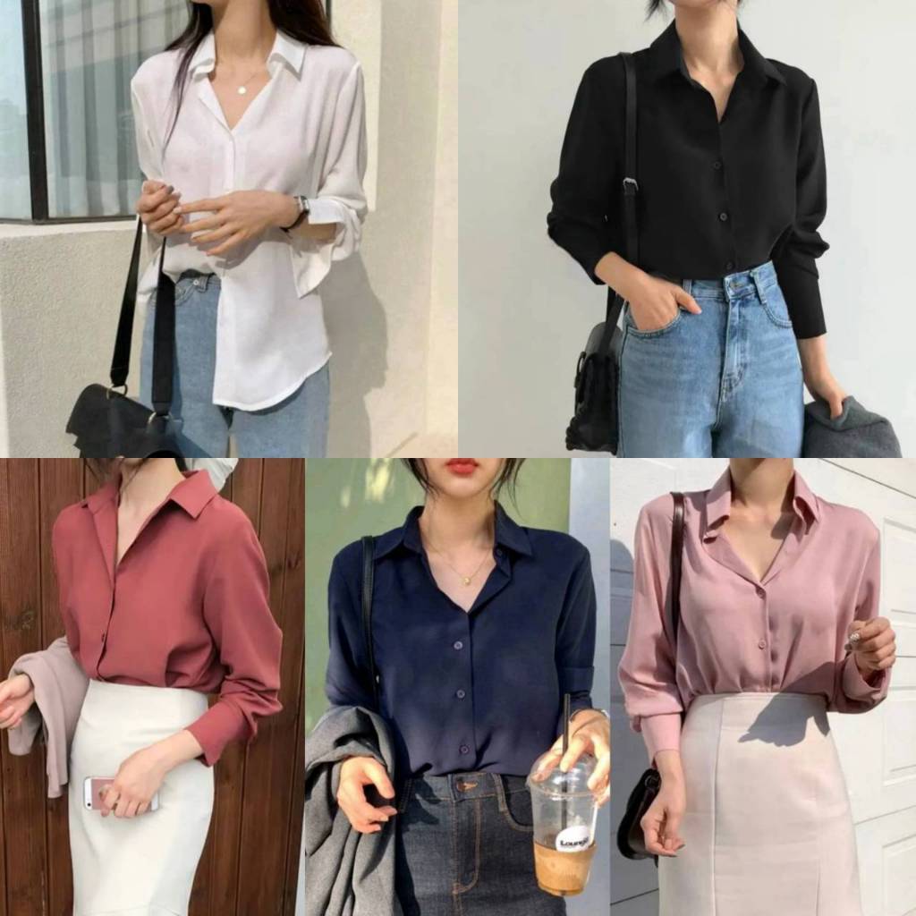เสื้อเชิ้ต คอปก แขนยาว มีมากกว่า 20 สี รุ่นยอดฮิต ทรงคลาสสิค ผ้าไหมอิตาลีอย่างดี ผ้าไม่หนามาก ผ้าใส่สบาย A5083