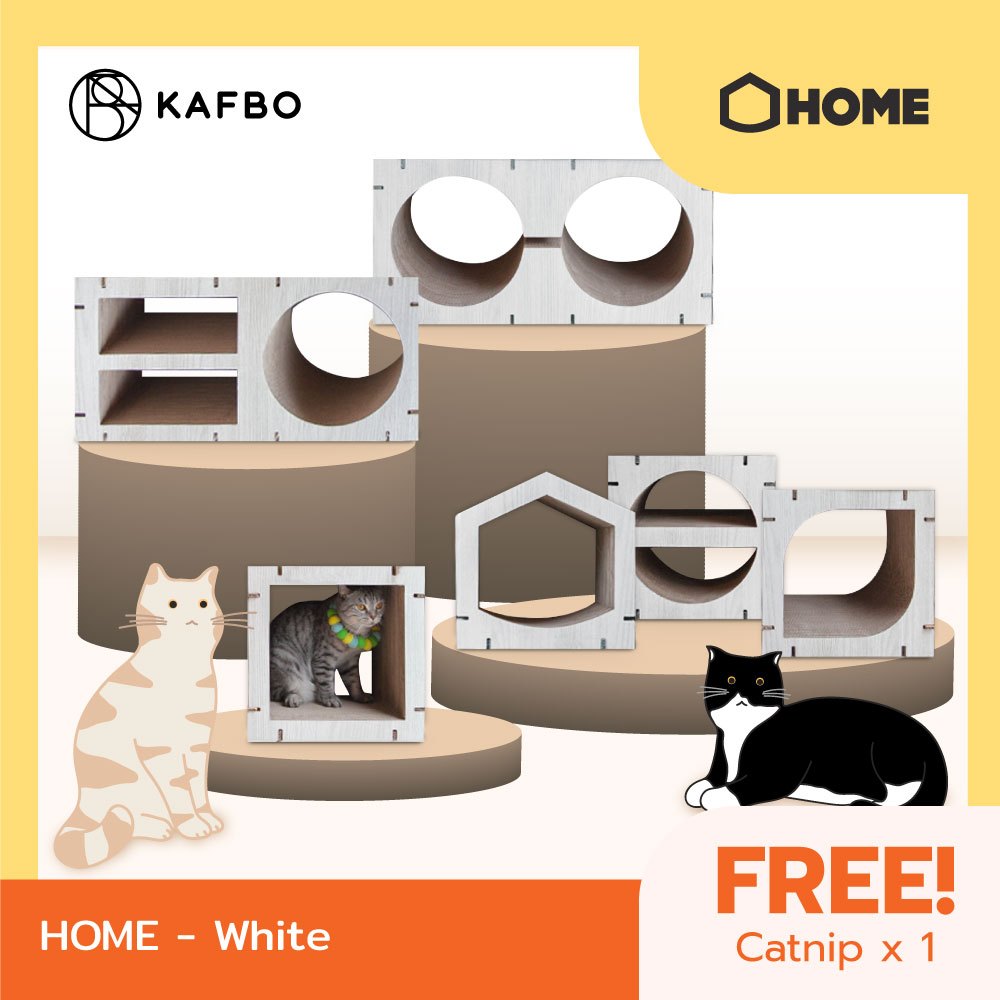 KAFBO HOME - White ที่ลับเล็บแมว ที่ฝนเล็บแมว ที่ข่วนเล็บแมว คอนโดแมว บ้านแมว เฟอร์นิเจอร์แมว