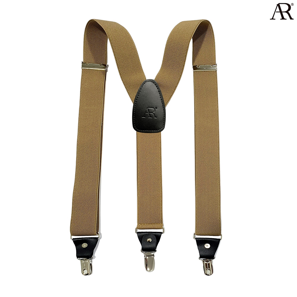 ANGELINO RUFOLO Suspenders(สายเอี๊ยม) 3.5CM. รูปทรงYแบบปรับความยาวได้ คุณภาพเยี่ยม ดีไซน์ Plain ดำ/เขียว/กรมท่า/โอวัลติน
