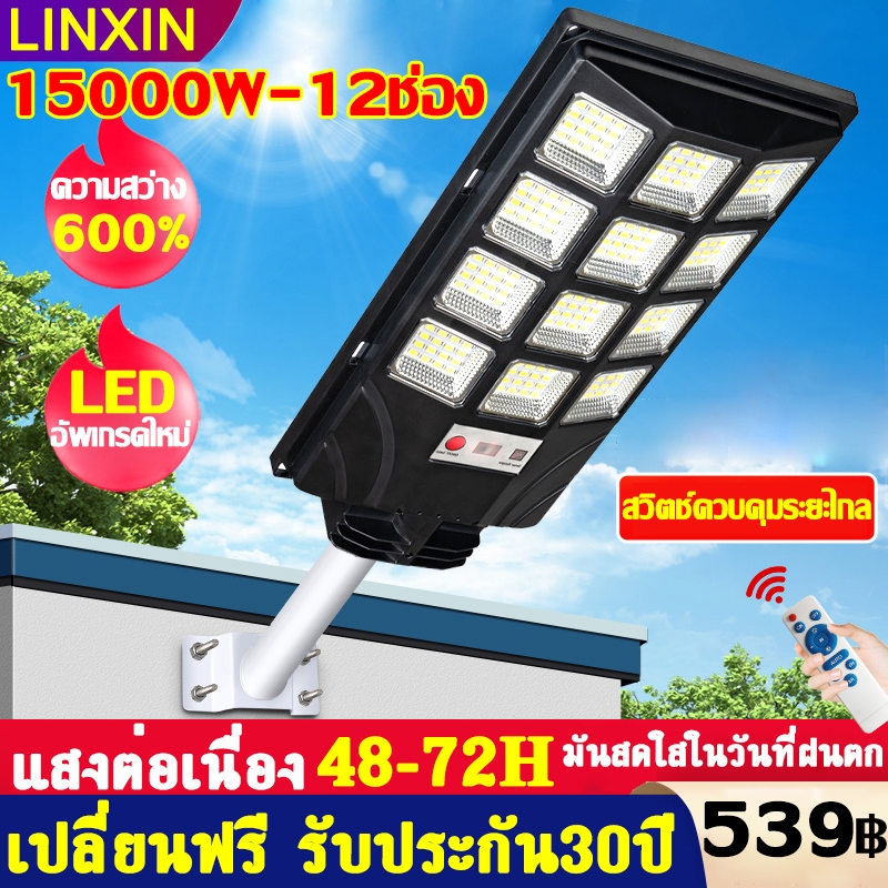 【รับประกัน30ปี】โคมไฟโซล่าเซลล์ LED 10000w ไฟถนน ไฟแสงอาทิตย์ แต่งสวน ระบบเซนเซอร์ มีการควบคุมระยะไกล Solar Light