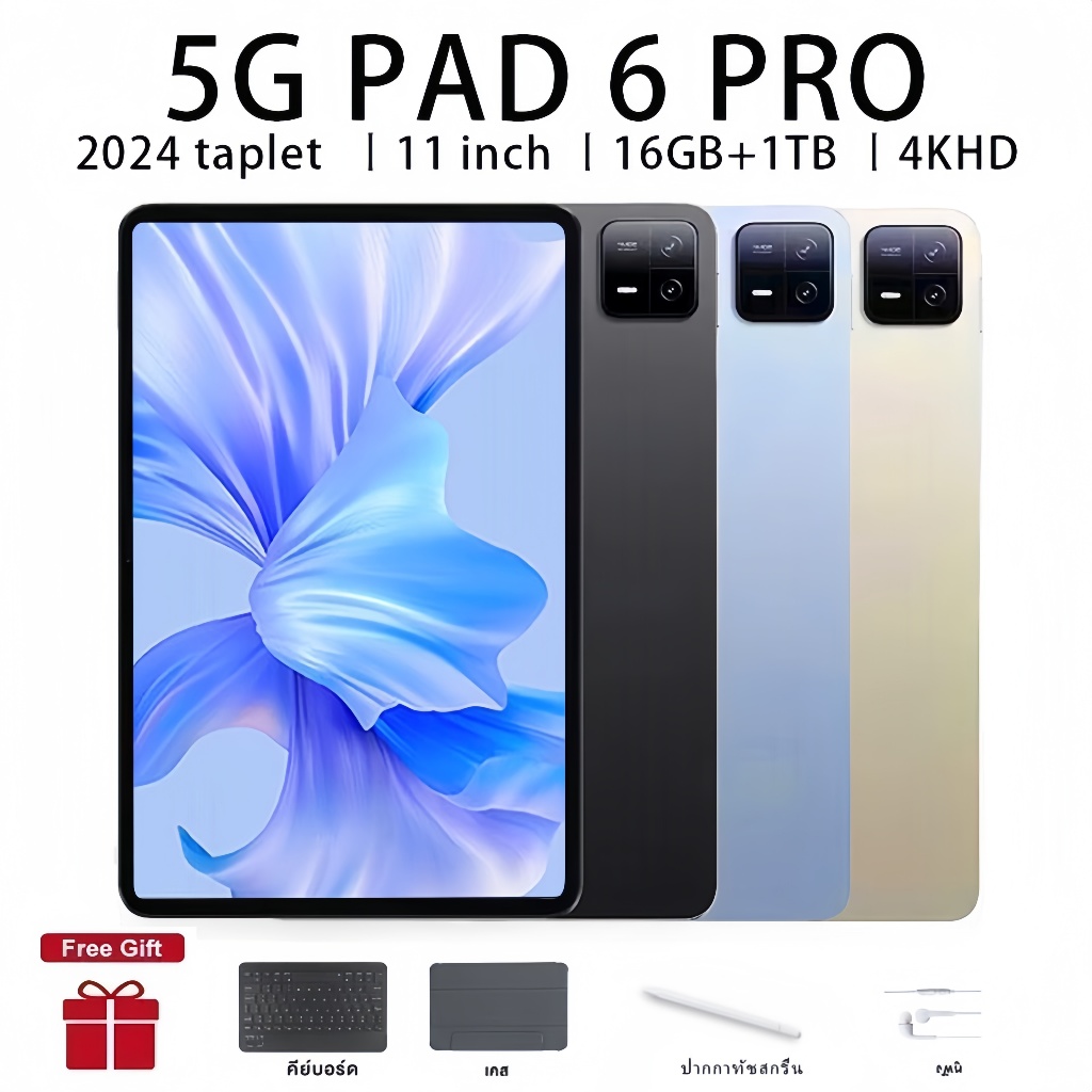 2025 แท็บเล็ต  Pad 6 Pro 10.1inch HDแท็ปเล็ต Snapdragon 860 4K  5G WiFi Original taplet