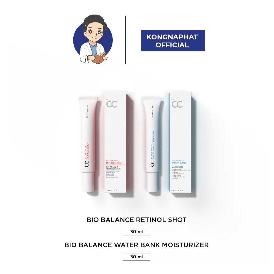 [หมดอายุ 01/11/26] Dr.CC DUO BIO BALANCE - RETINOL SHOT 30 ML และ WATER BANK MOISTURIZER 30 ML