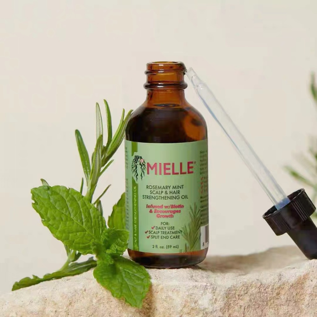 ของแท้ในสต็อก，Mielle Rosemary Mint Scalp & Hair Strengthening Oil Growth Serum 2oz 59ml，