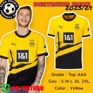 bluu⚽พร้อมส่งจากไทย🇹🇭 เสื้อบอลทีม ดอทมุน เหย้า ปี 2023/24 เกรดแฟนบอล Dortmund Home Jersey 23/24 ดีที่สุด❌ไม่ใช่เกรดตลาด❌