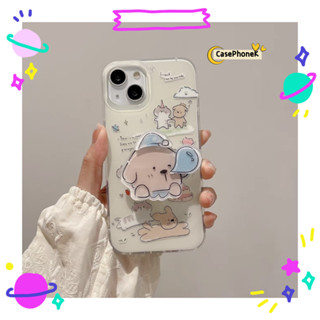 ✨จัดส่งภายใน 24 ชม✨เคสไอโฟน12 13 14 Pro For 11 ลูกสุนัข การ์ตูน ความนิยม ฤดูร้อน แฟชั่น เรียบง่าย การป้องกันการตก Ca