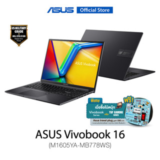 ASUS Vivobook 16 (M1605YA-MB778WS), Thin and Light Laptop, 16" WUXGA (1920 x 1200), AMD Ryzen 7 7730U, 16GB DDR4, 512GB M.2 NVMe PCIe 3.0 SSD, Wi-Fi 5, FingerPrint