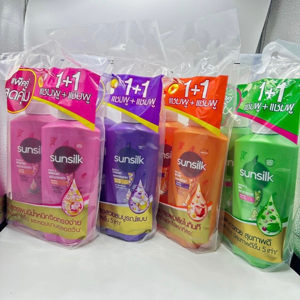 Sunsilk ซันซิล แชมพู ขนาด 325ml+325 ml. แพ็คคู่ มีหลายสูตรให้เลือก