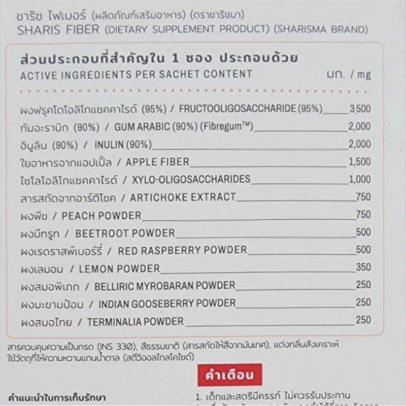 Sharis Fiber (ไฟเบอร์ดีท็อกซ์ ตัวช่วยเรื่องการขับถ่าย) ถ่ายสบายไม่ปวดบิด - รูปที่ 6