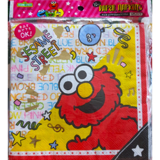 Sesame street paper napkins กระดาษเช็ดหน้า เช็ดมือ เอลโม่ เซซามีสตรีท Size : 33 x 33 cm ของแท้จากญี่ปุ่น