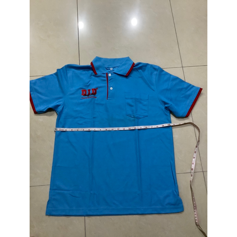 เสื้อคอปกสีฟ้า DID งานปักไซ้สMอก42ยาว26นิ้ว