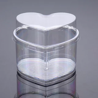 ถ้วยหัวใจใส 150ml. PSโปร่งใส (10ใบ/50ใบ) **เข้าเตาอบไม่ได้** (พร้อมฝา)
