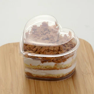 ถ้วยหัวใจใส 150ml. PSโปร่งใส (10ใบ/50ใบ) **เข้าเตาอบไม่ได้** (พร้อมฝา)