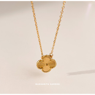 「 โค้ด ZJRP2 ลดทันที 45.- | ช้อปขั้นต่ำ 300.- 」Margarita Simply Luxe Clover (Solid) Stainless Necklace