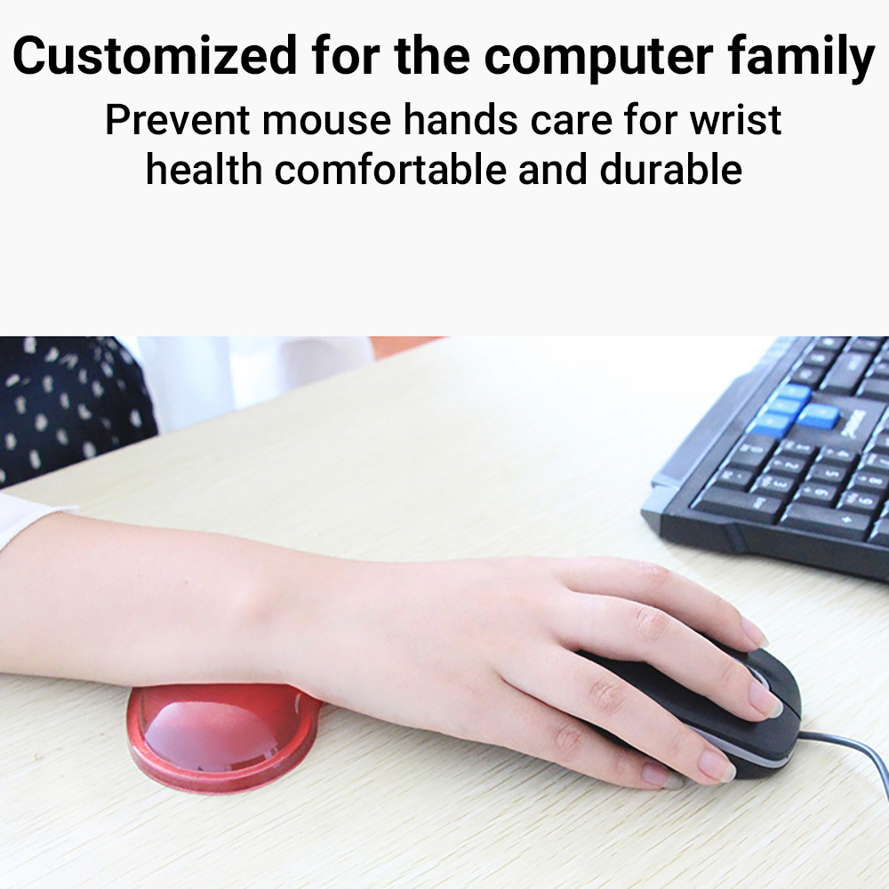 แผ่นรองเมาส์ ที่รองเมาส์ข้อมือ แบบซิลิโคน Mouse Pad with Gel Wrist เจลรองข้อมือ นิ่มสบายข้อมือ กันลื่น สำหรับพีซี คอมพิว