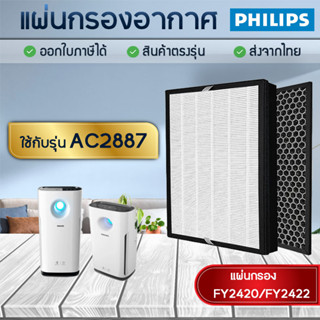 แผ่นกรองอากาศ Philips AC2887/20 แผ่นกรอง FY2420 FY2422 กรองฝุ่น กรองกลิ่น 2in1 Hepa + Carbon Filter