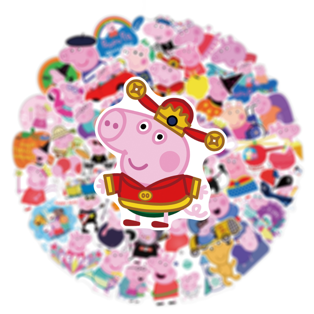 พร้อมส่งในไทย!!New cute เปปป้าพิก Peppa Pig คานาเฮ  sticker สติกเกอร์ 50แผ่น - รูปที่ 6