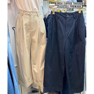 🇰🇷New🇰🇷  Korea cuffed trousers  กางเกงขายาวขาพับรุ่นใหม่ ผ้าดีมาก ทรงสวยมากรุ่นนี้