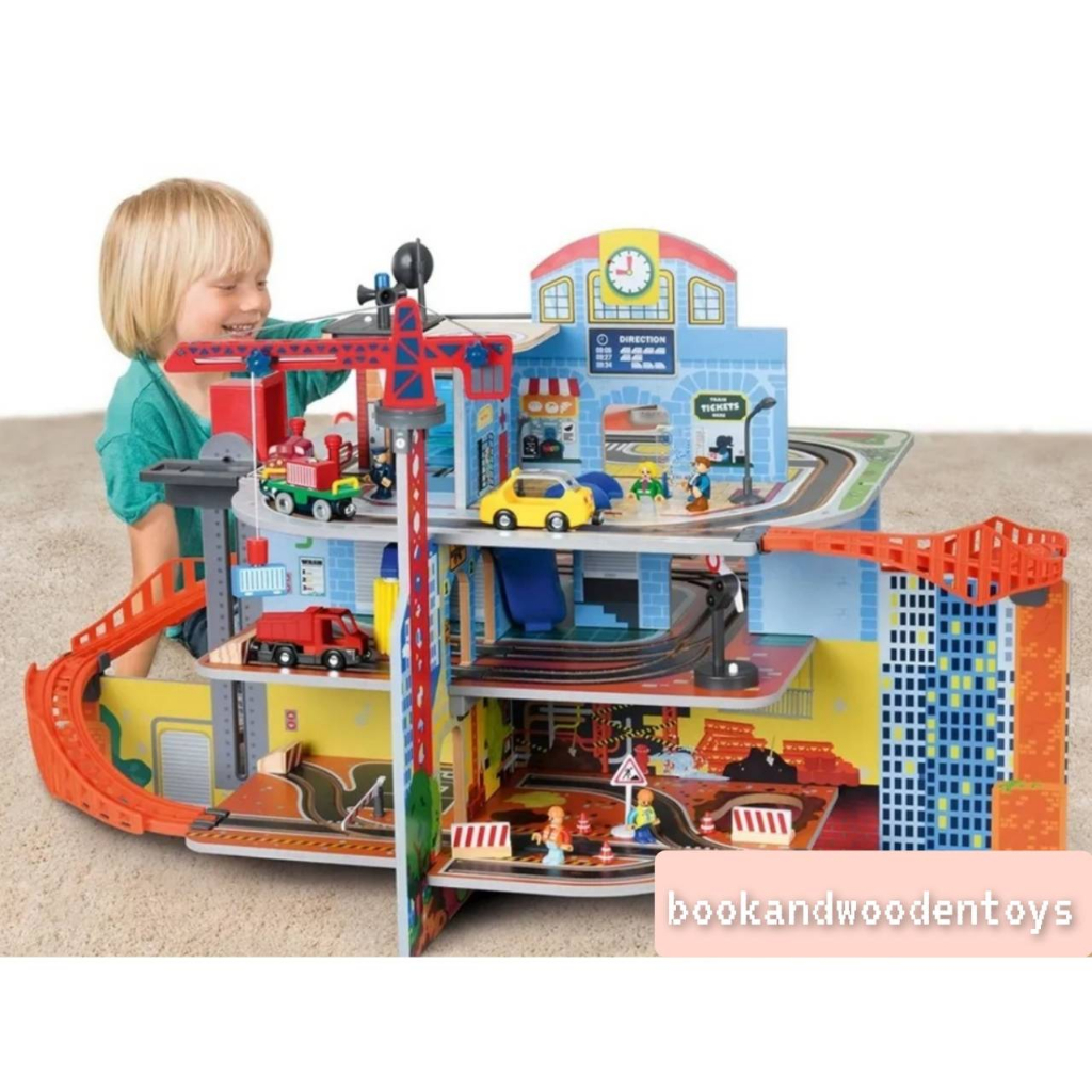 🌟สถานีรถไฟ 3 ชั้นพร้อมอุปกรณ์ครบ size xxl  Brand Playtive ใหญ่เวอร์วัง อลังการณ์มากกก ☀️