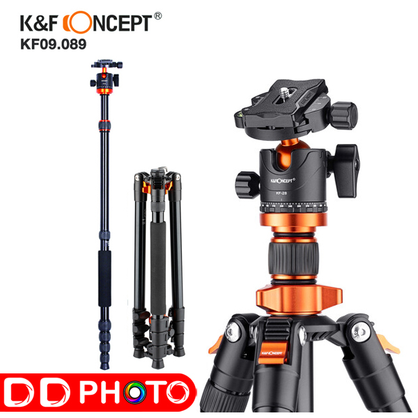 K&F Concept KF09.089V1 Concept K254A3+BH-28L  Aluminum Camera Tripod Portable Monopod