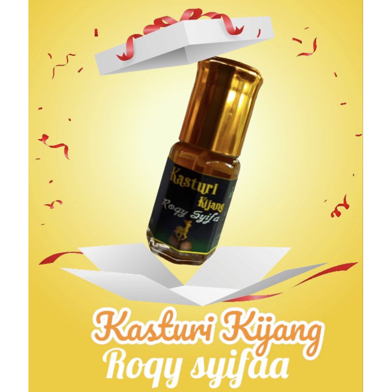 น้ำหอมชะมดเชียง Kasturi kijang Roqy  3mL Grade Premium