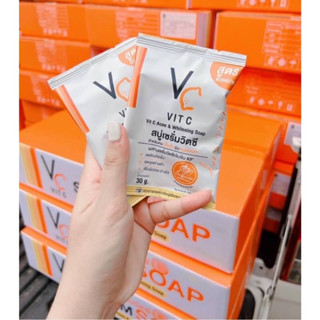 Vit C Ance &amp; Whitening Soap สบู่เซรั่มวิตซี สบู่วิตซีน้องฉัตร  ขนาด 30กรัม