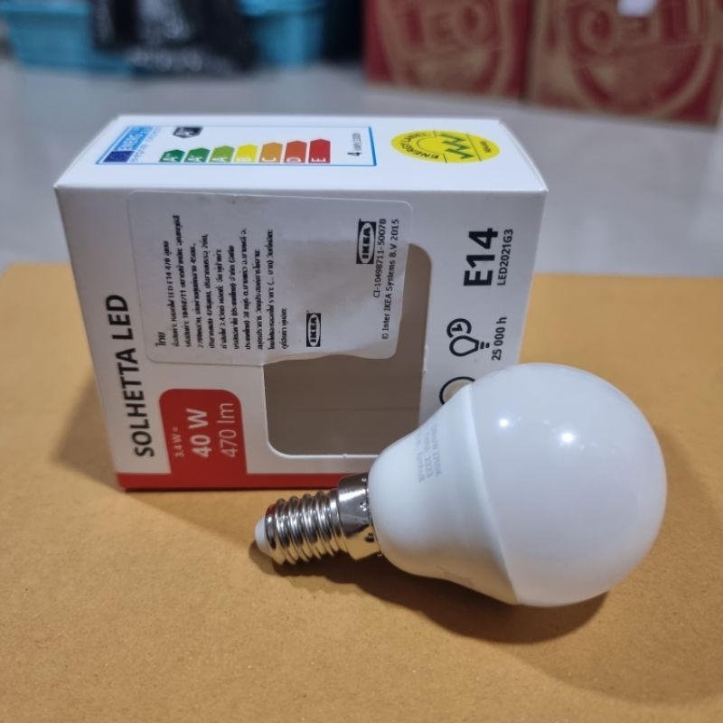 [IKEAแท้] หลอดไฟ LED E14  หลอดกลม แก้วฝ้า