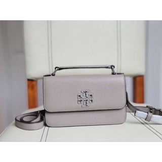 👜🌸กระเป๋าสะพายหญิงรุ่นใหม่สวยมาก👜👜NEW TORY BURCH BRITTEN TOP HANDLE BAG สีเทาสว่างสวยมาก