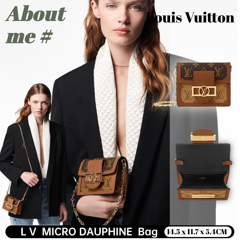 🆕Louis Vuitton MICRO DAUPHINE กระเป๋าถือ LV bag กระเป๋าโซ่สุภาพสตรี
