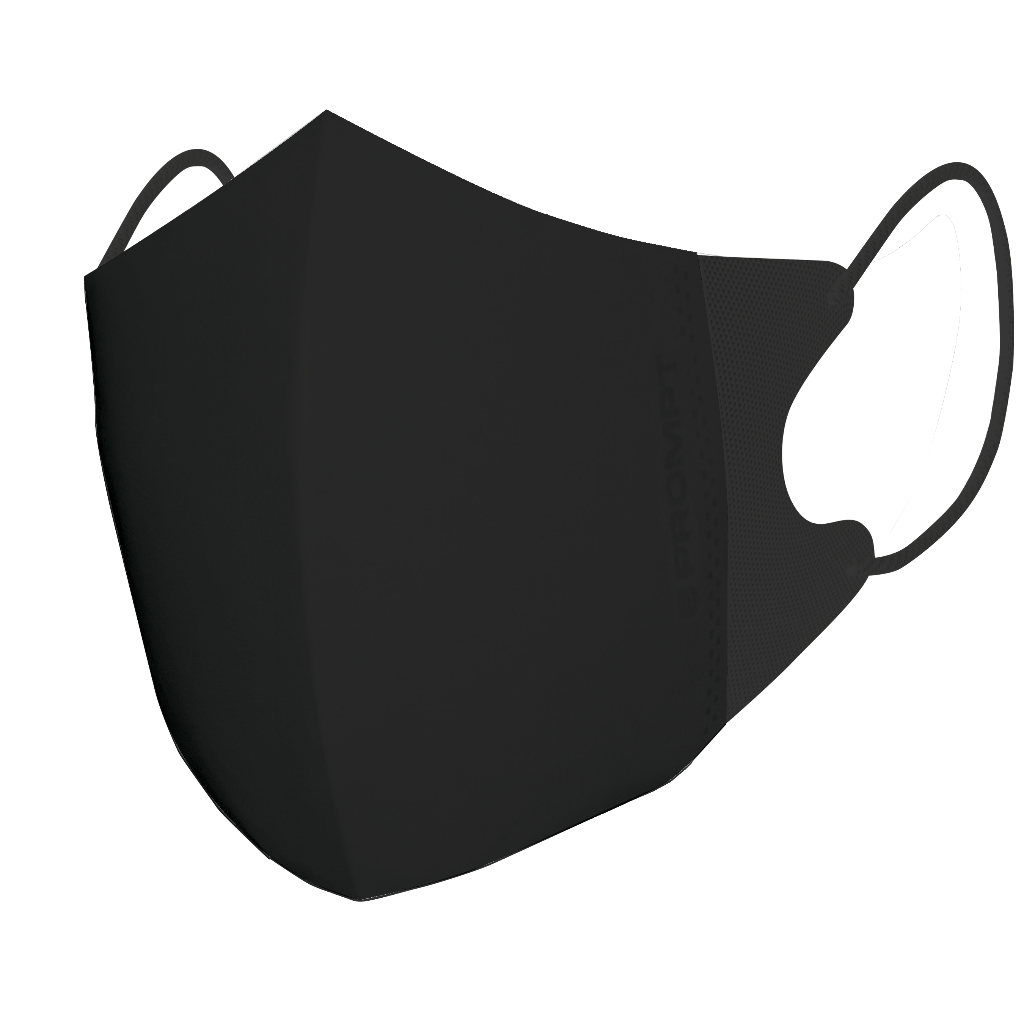 (Adult M, L) Promptprotect 3D Mask Black Edition หน้ากากอนามัยเข้ารูป สีดำ สายกลม (สำหรับผู้ใหญ่ M, L)