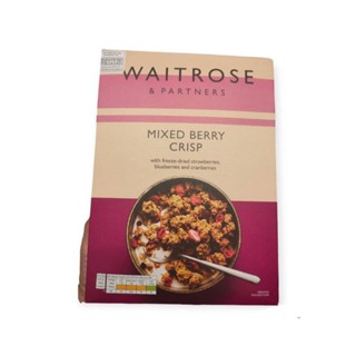 Waitrose Mixed Berry Crisp 500g.ธัญพืช ผสมสตรอเบอร์รี่ บลูเบอร์รี่และแครนเบอร์รี่500 กรัม.