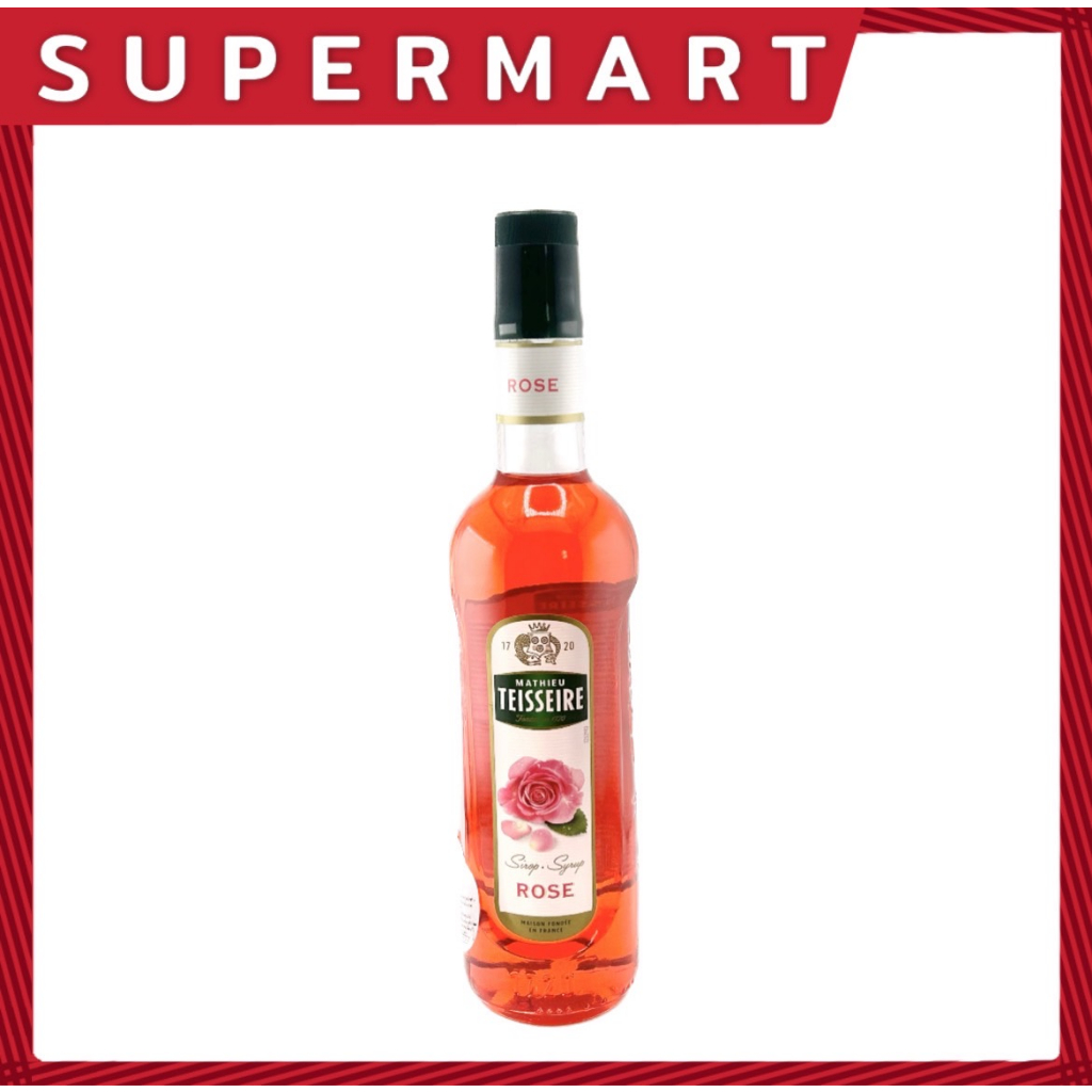 SUPERMART Teisseire Rose Syrup 700 ml.น้ำหวานเข้มข้น กลิ่นกุหลาบ ตรา แมททิว เตสแซร์ 700 มล. #1108181