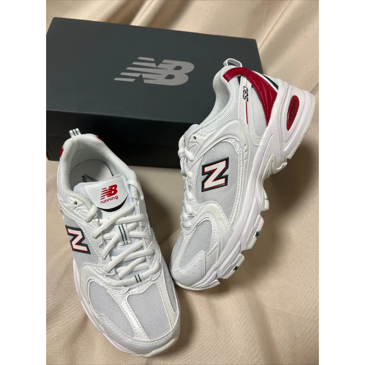 New Balance NB 530 สีขาวแดง ของแท้ 100 % รองเท้าผ้าใบ รองเท้าผ้าใบ