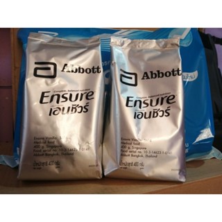 นมเอนชัวร์(Ensure)กลิ่นวานิลลาขนาด400กรัม2ถุง(หมดอายุ31/01/2025