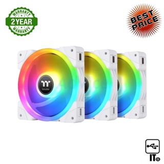 FAN CASE 12CM THERMALTAKE SWAFAN EX12 RGB WHITE (PACK 3, CL-F161-PL12SW-A) พัดลมเคส ประกัน 2Y