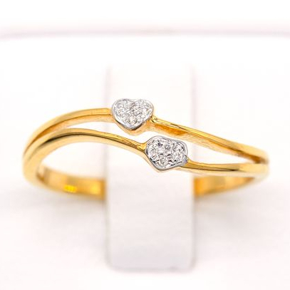 แหวนหัวใจคู่น่ารัก แหวนเพชร แหวนทองเพชรแท้ ทองแท้ 37.5% (9K) ME787