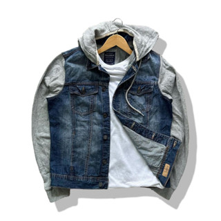 Pull&amp;Bear Hooded 4 Pockets Denim Jacket รอบอก 42”