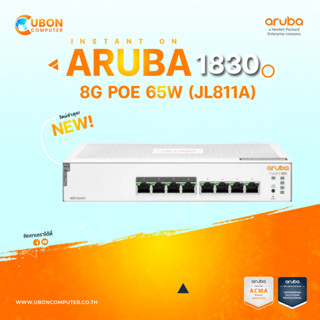 [เเถม Gift Voucher 200 บาท] (สวิตช์) ARUBA INSTANT ON 1830 8G POE 65W (JL811A) ประกัน LT