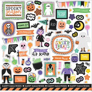 Monster Mash : Echo Park Elements Cardstock Stickers 12"X12" สติกเกอร์ ฮาโลวีน