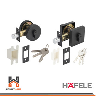 HAFELE กุญแจลิ้นตาย ทรงเหลี่ยม รุ่น 489.10.577 สีดำ 489.10.574 สีสแตนเลส ทรงกลม รุ่น 489.10.573 สีดำ