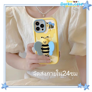 🎈จัดส่งภายใน24ชม🎈เคส for iPhone 11 14 Pro Max Case for iPhone 12 13 ป้องกันการตก การป้องกัน ผึ้ง เคสซิลิโคนนิ่ม ขาตั้ง