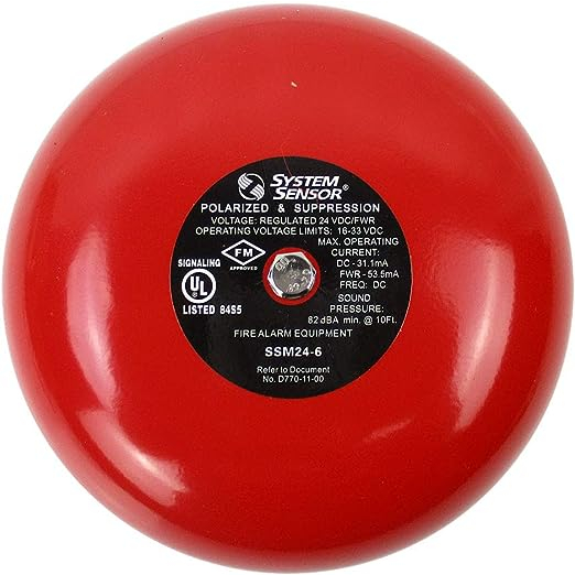 Conventional bell 24 Vdc 6" (UL)SSM24-6(กระดิ่งเตือนภัย)