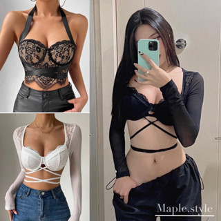 ✨Lace crop bra sexy🕷️ครอปบราลูกไม้เซ็กซี่สับๆ 2 แบบใครจะต้านจ้ะแม่🕸️🕷️