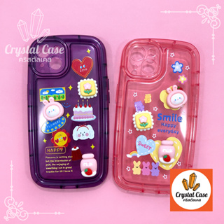 Samsung A04 A10 A11 A14 A20 A23 A24 A34 A50 A54 เคสมือถือนิ่มใสขอบหนา พิมพ์ลายการ์ตูนติดอะไหล่น่ารัก หมี น้ำผึ้ง