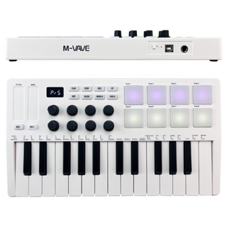 M-vave คีย์บอร์ดควบคุม MIDI 25 คีย์ ขนาดเล็ก แบบพกพา USB MIDI พร้อม 25 ความเร็ว 8 RGB 8 ลูกบิด