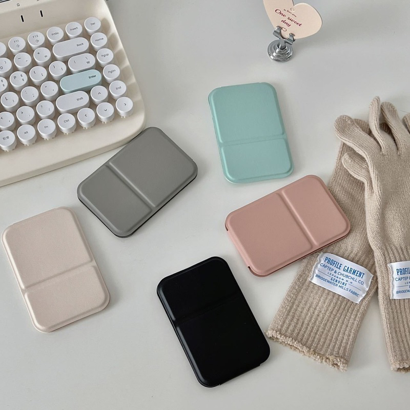 blinkgirl พร้อมส่ง กระจกพกพา ขนาดมินิ 7*11cm ตั้งได้ด้วยน้า วัสดุ PU