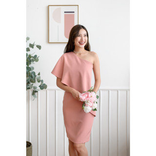 PD212 Pink One Shoulder Dress